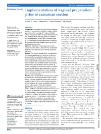 Implementation of Vaginal Preparation Prior to Caesarean Section