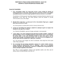 Issues for Consultation 1. This Consultation Paper Has Discussed