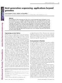 Next-Generation Sequencing: Applications Beyond Genomes