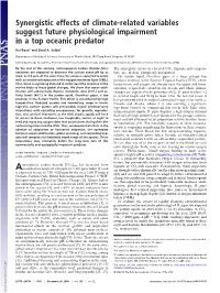 Synergistic Effects of Climate-Related Variables Suggest Future Physiological Impairment in a Top Oceanic Predator