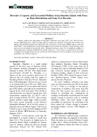 Diversity of Aquatic and Terrestrial Molluscs from Simeulue Island, with Notes on Their Distribution and Some New Records