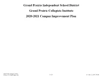 GPCI Campus Improvement Plan 2020-2021