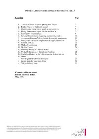 Japan Information for Business Visitors UKTI GUIDE .Pdf