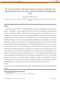 Life Cycle Assessment of Bio-Based Sodium Polyacrylate Production from Pulp Mill Side Streams: Case Study of Thermo-Mechanical and Sulﬁte Pulp Mills