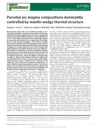 Parental Arc Magma Compositions Dominantly Controlled by Mantle-Wedge Thermal Structure Stephen J