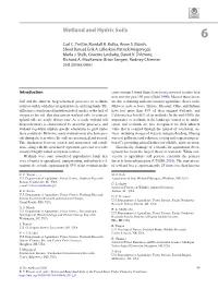 Wetland and Hydric Soils 6 Carl C