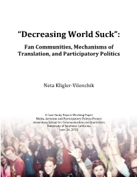 “Decreasing World Suck”