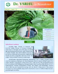 Dr. YSRHU E-Newsletter Fortnightly E-Newsletter of Dr.Y.S.R.Horticultural University