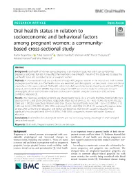 A Community- Based Cross-Sectional Study
