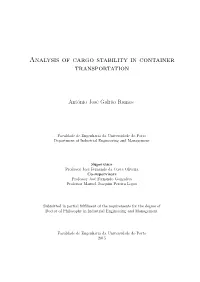 Analysis of Cargo Stability in Container Transportation