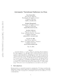 Automatic Variational Inference in Stan