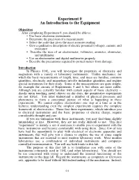 Experiment 0 an Introduction to the Equipment
