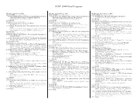 ICFP 2009 Final Program