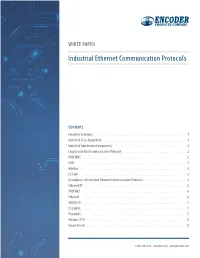Industrial Ethernet Communication Protocols