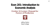 Industry Labor Demand Curve