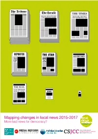 Mapping Changes in Local News 2015-2017