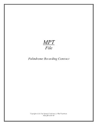 Palindrome Recording Contract