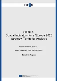SIESTA Spatial Indicators for a 'Europe 2020 Strategy'