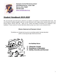 Student Handbook 2019-2020