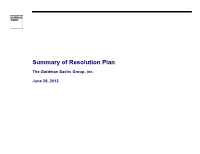Summary of Resolution Plan