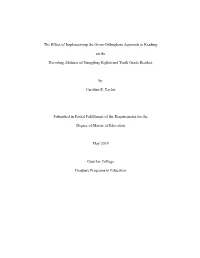 The Effect of Implementing the Orton-Gillingham Approach to Reading