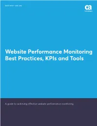 Website Performance Monitoring Best Practices, Kpis and Tools
