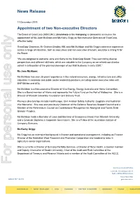 Appointment of Two Non-Executive Directors