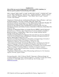 CPIC Guideline for Pharmacogenetics-Guided Warfarin Dosing – Supplement V2.0 1 Table of Contents Guideline Updates