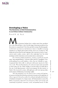 Developing a Voice the Evolution of Self-Determination in an Urban Indian Community David R