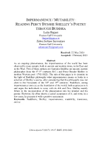 Impermanence / Mutability: Reading Percy Bysshe