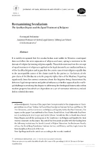 Reexamining Secularism the Ayodhya Dispute and the Equal Treatment of Religions