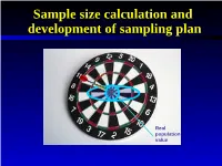 Sample Size Calculation and Development of Sampling Plan
