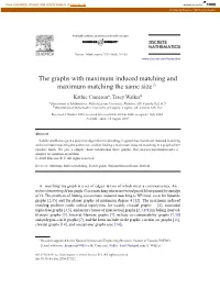 The Graphs with Maximum Induced Matching and Maximum Matching