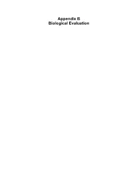 Appendix B Biological Evaluation