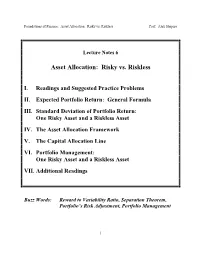 Asset Allocation: Risky Vs