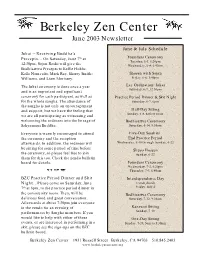 Berkeley Zen Center June 2003 Newsletter