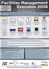 Facilities Management Execution 2008 Will the Highest-Level Decision Makers and Policy Makers 1