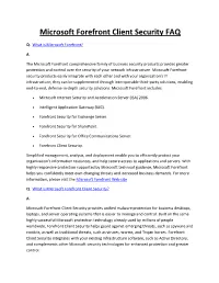 Microsoft Forefront Client Security FAQ