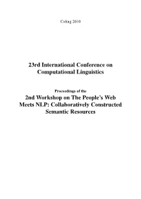 Proceedings of the 46Th Annual Meeting of the Association for Computational Linguistics on Hu- Man Language Technologies, Pages 9–12
