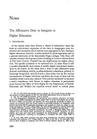 The Affirmative Duty to Integrate in Higher Education