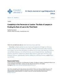 The Role of Lawyers in Eroding the Rule of Law in the Third Reich