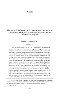 The Virtual Bathroom Stall: Solving the Headache of Geo-Based Anonymous Message Applications on University Campuses