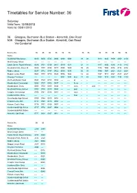 Timetables for Service Number: 36