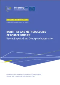 BORDER STUDIES: Recent Empirical and Conceptual Approaches