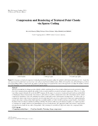 Compression and Rendering of Textured Point Clouds Via Sparse Coding
