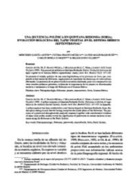 (Soria). Evolución Holocena Del Tapiz Vegetal En El Sistema Ibérico Septentrional*