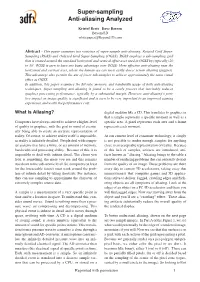 Super-Sampling Anti-Aliasing Analyzed