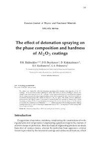 The Effect of Detonation Spraying on the Phase Composition And