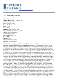 The End of Byzantium