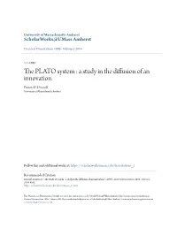 The PLATO System : a Study in the Diffusion of an Innovation